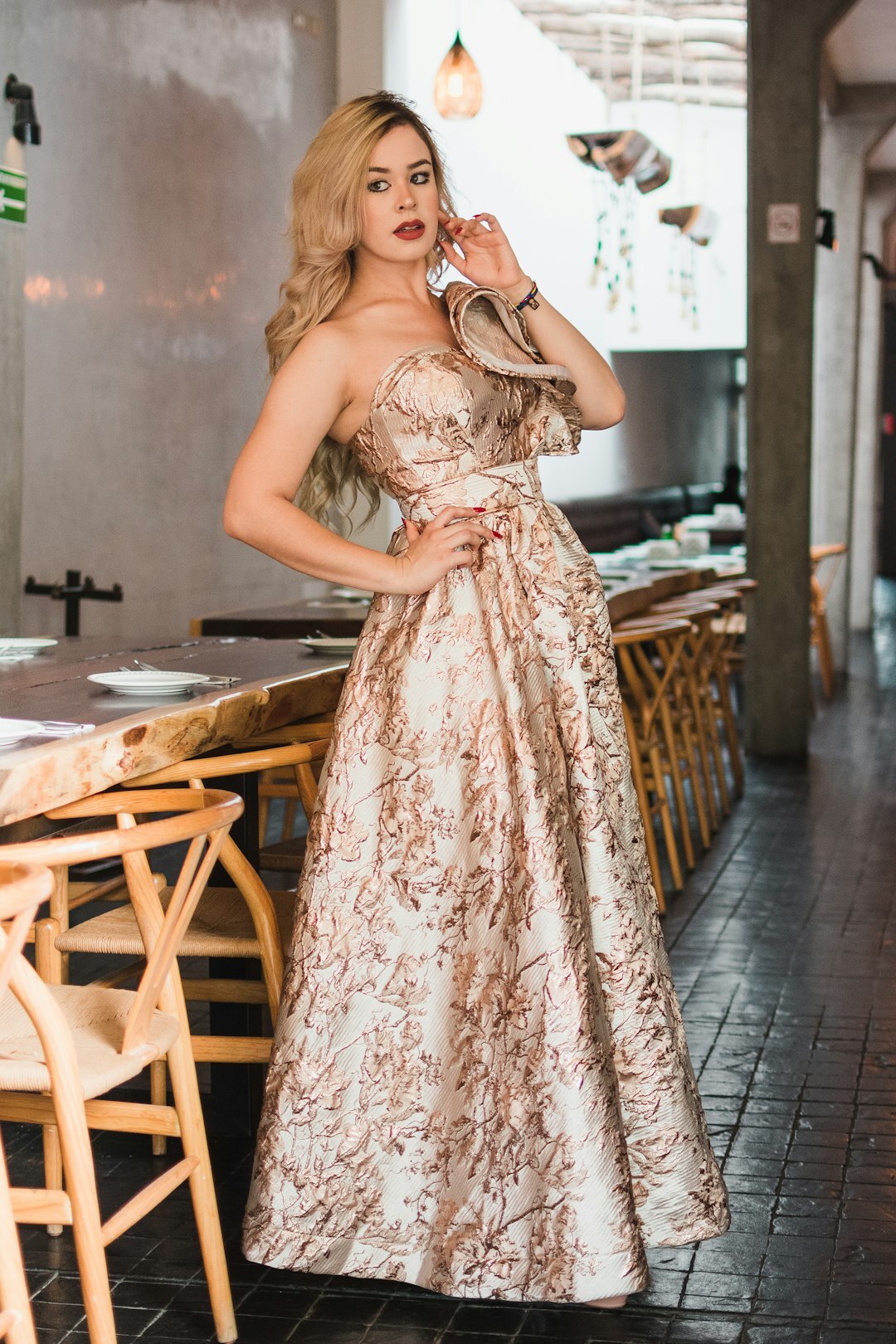 Elegant gala party with guests in evening wear